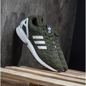 Adidas Originals ZX Flux Night Cargo/ White/ Olive Mens Running Sneakers Shoes